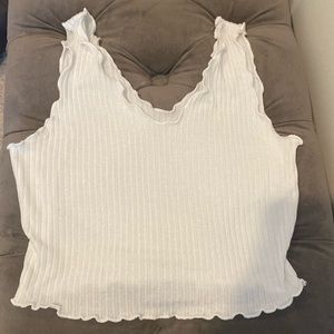 White, Medium, Cropped Tank Top